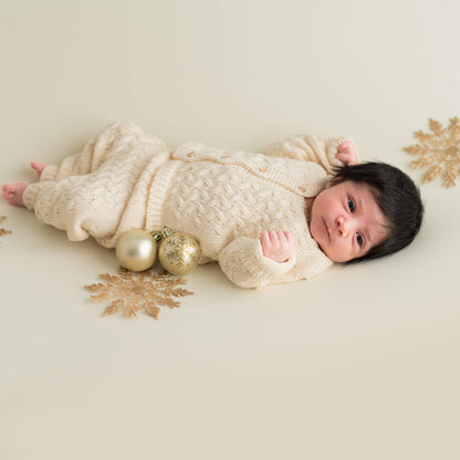 Baby set with cable knit jacket and pants