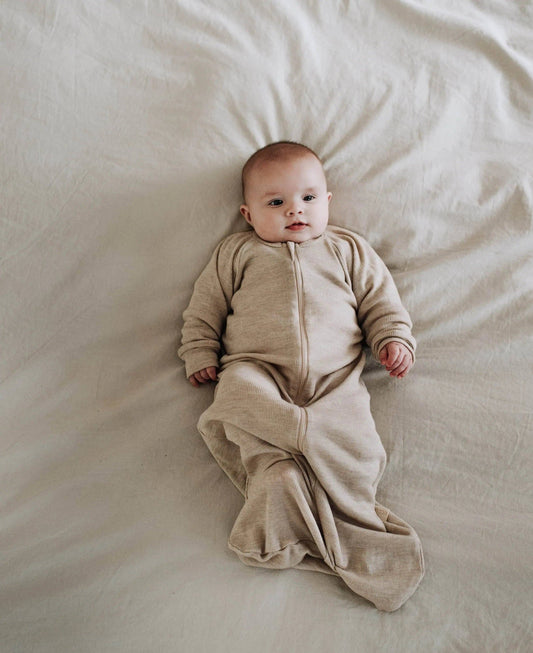 Sleep suit for baby in 100% merino wool