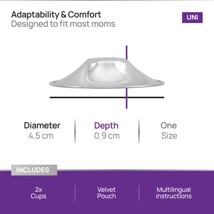 Antibacterial nipple shields in 99.9% pure silver