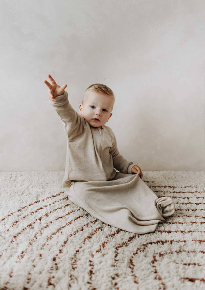 Sleep suit for baby in 100% merino wool