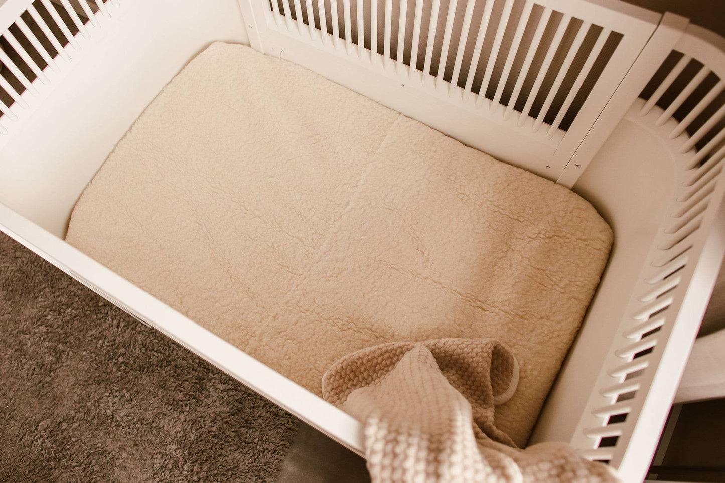 Sheet in 100% brushed merino wool for baby cot 60x120 cm